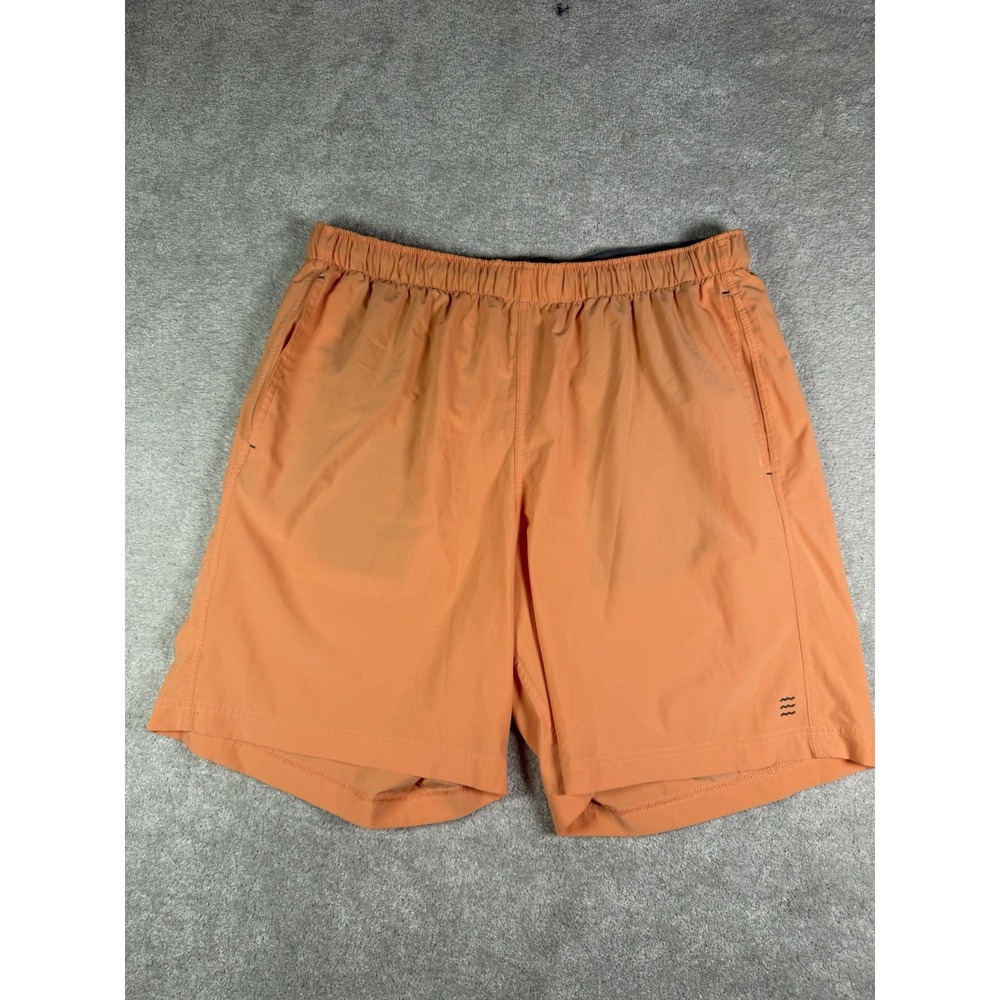 Free Fly Training Shorts Men XL Orange Stretch Performance 8" Gym Running Soccer